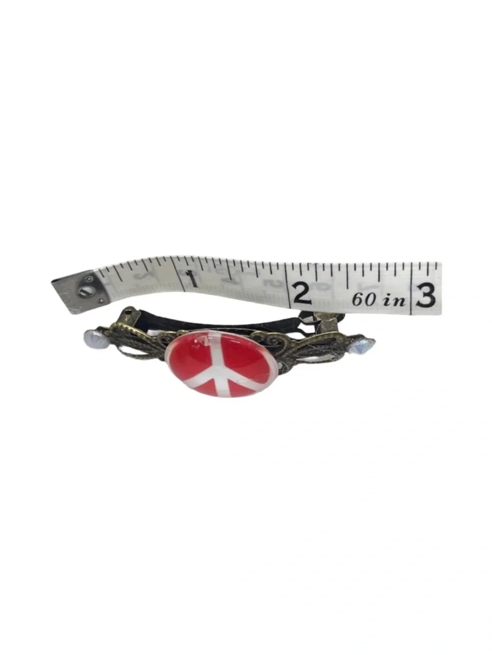 Red Peace Sign Decorative Hair Clip FINAL PRICE DROP